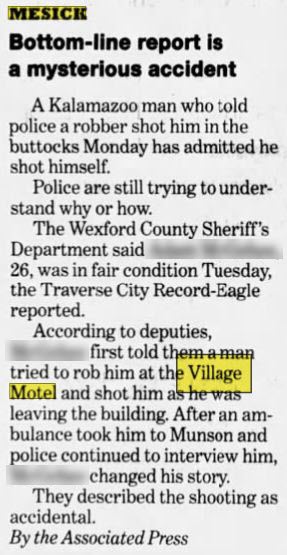 Village Motel (Manistee Crossing Family Resort) - Dec 2002 Accidental Shooting (newer photo)